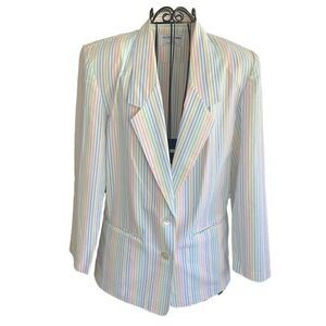 Vintage Alfred Dunner Women’s Rainbow Striped Blazer 8P